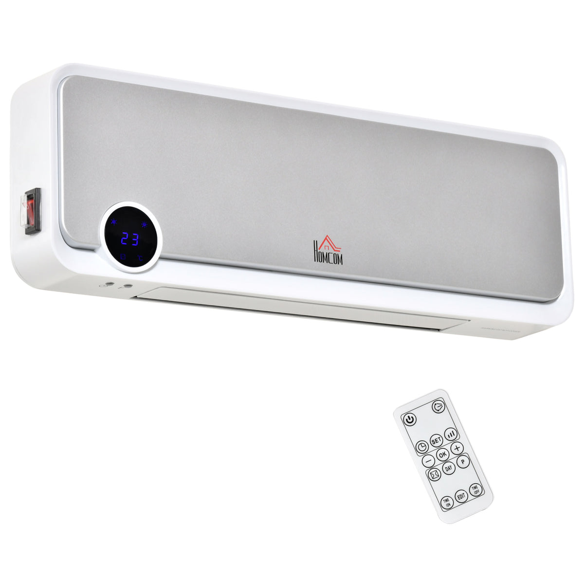Wandverwarming 2000W met afstandsbediening, 3 bedrijfsmodi, led-display en 12-uurs timer
