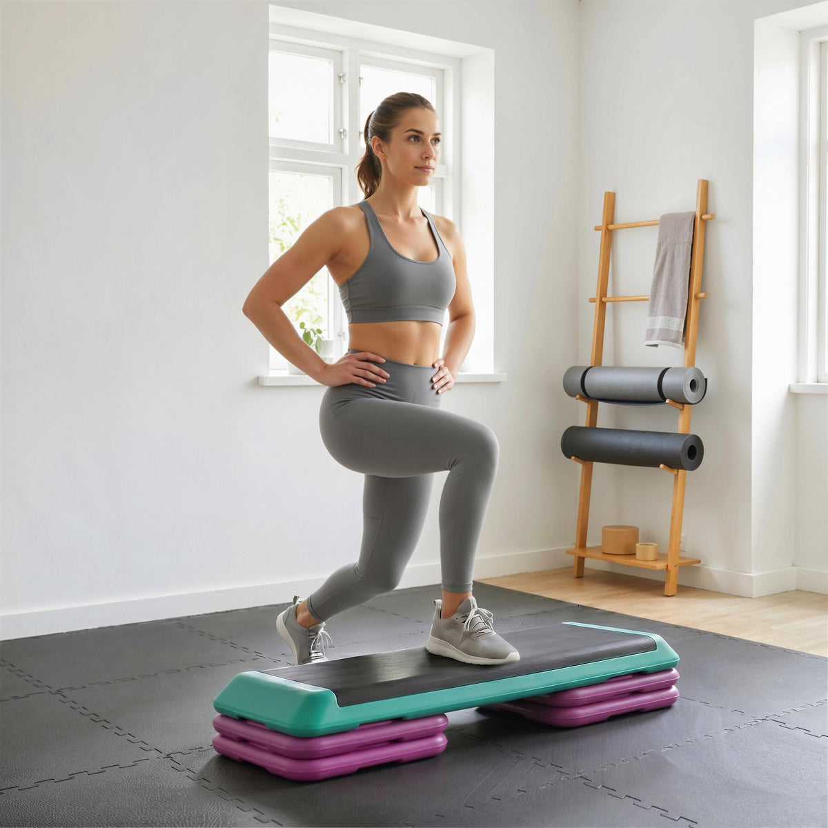 In hoogte verstelbare fitness step 3 standen (10/15/20 cm) antislip stepbank voor thuis, sportschool en kantoor (2)