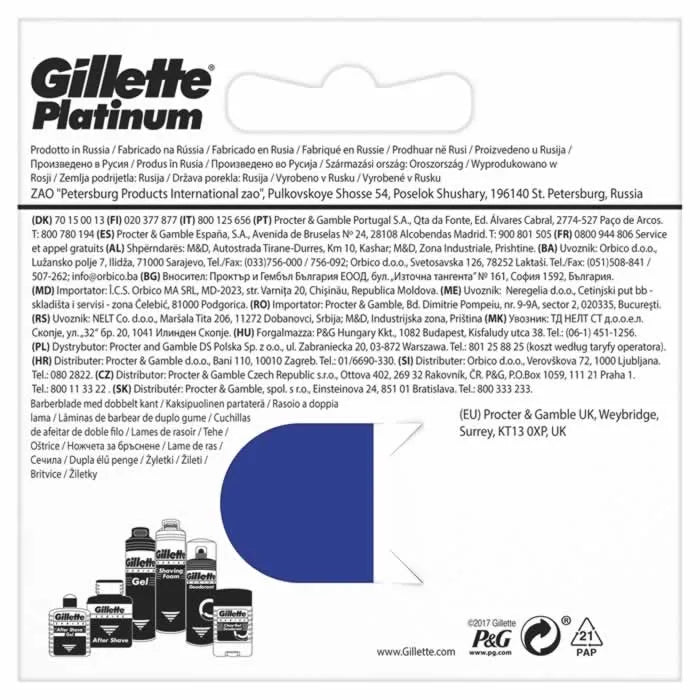 Gillette Platinum navulling 5 stuks