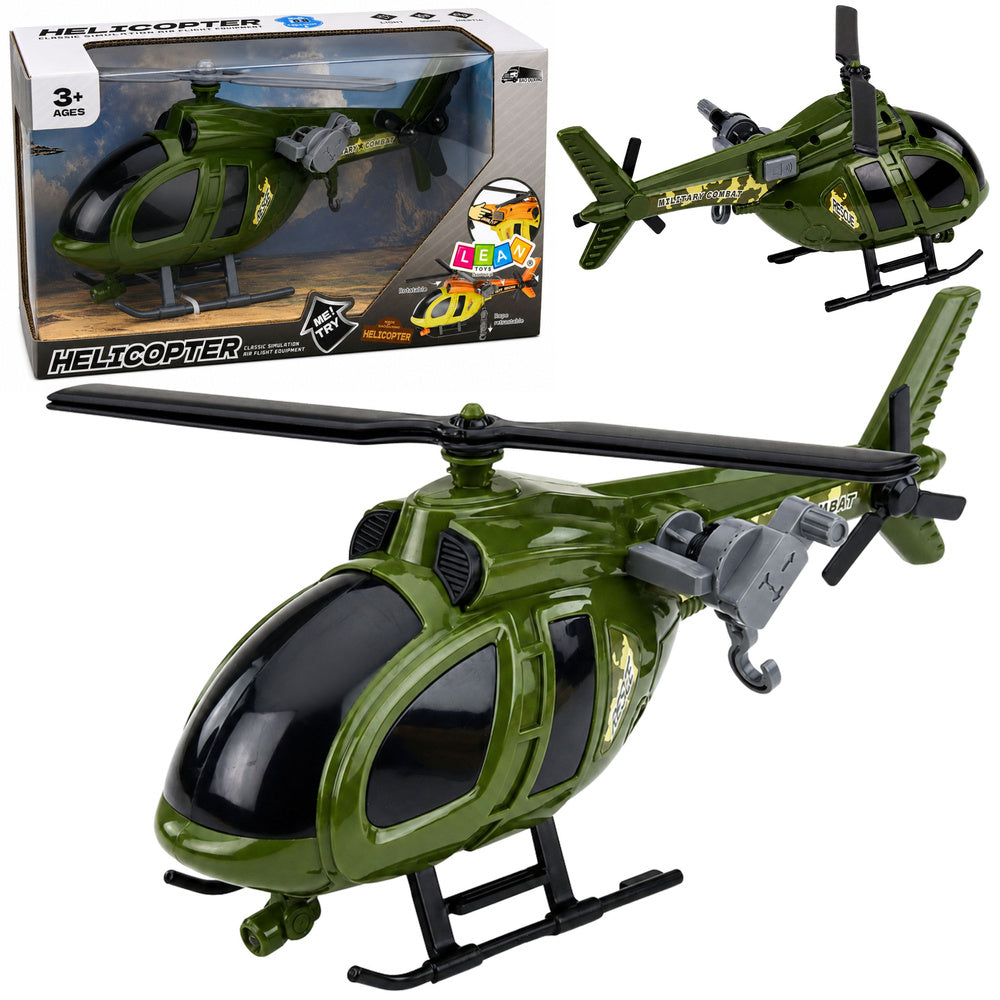Militaire helikopter met haaklichten en geluiden (groen)