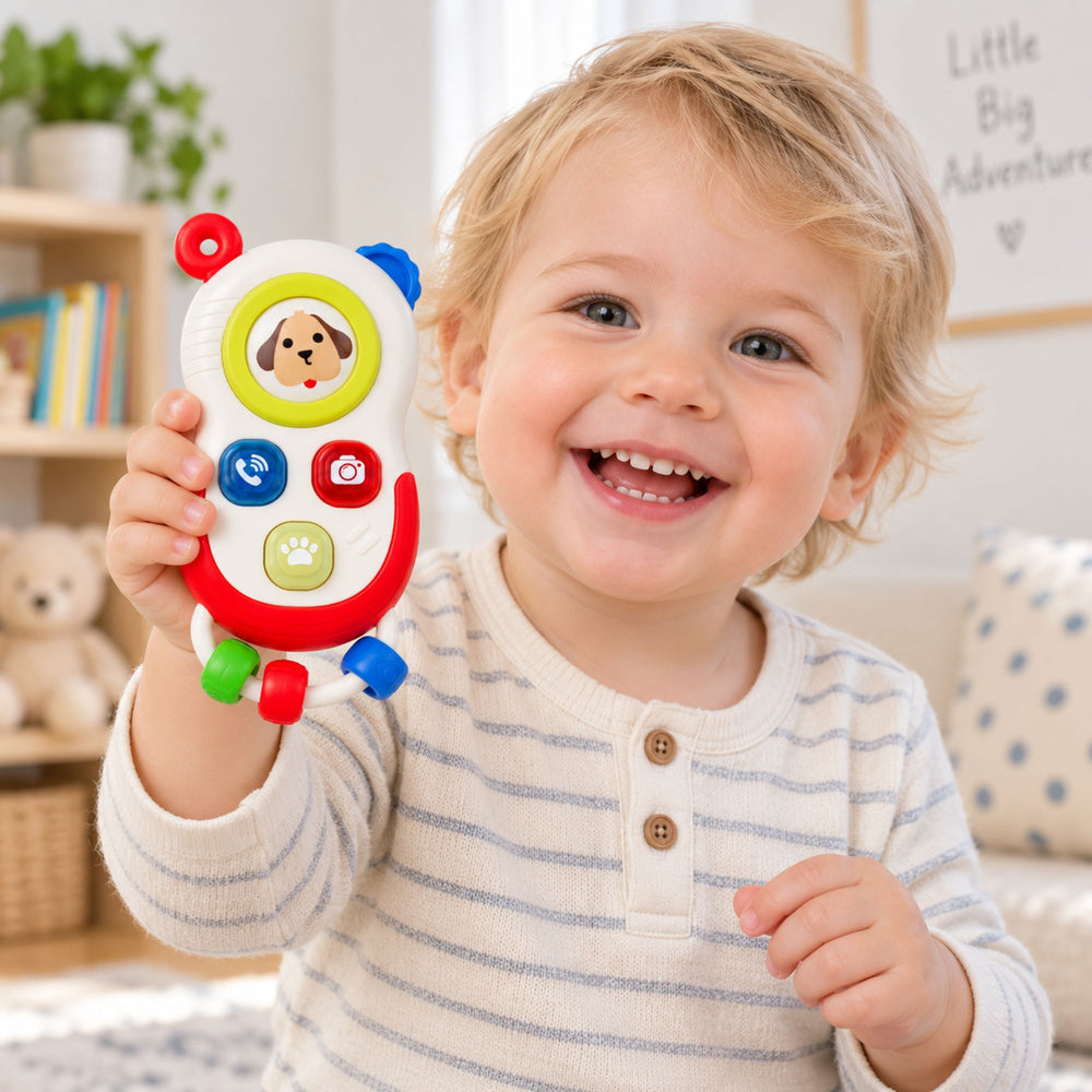 Interactieve telefoon voor peuters: bewegende elementen, lichtjes, geluiden (3)