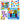 Creatieve geometrische puzzel-mozaïek-leerpuzzel paddenstoelen 53 stukjes.