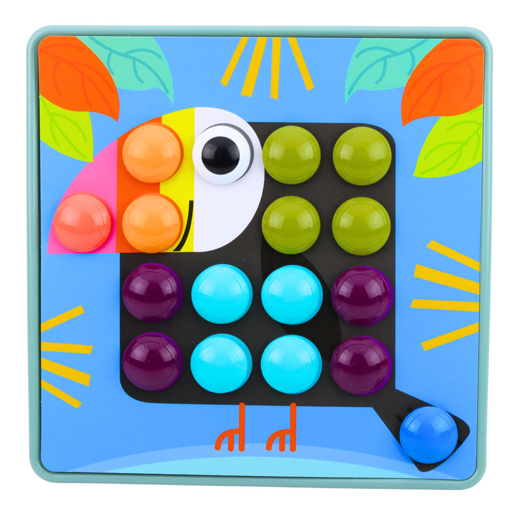 Creatieve geometrische puzzel-mozaïek-leerpuzzel paddenstoelen 53 stukjes.