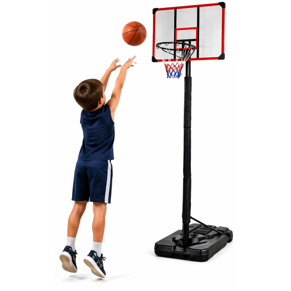 Basketbalpaal verrijdbare verstelbare standaard 200-305cm (2)
