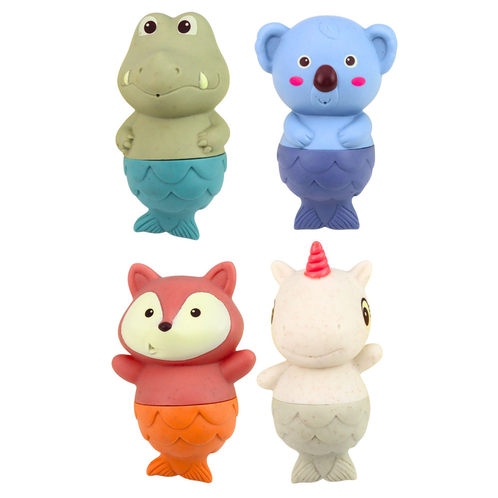 Set van 4 rubberen zeemeermin-badspeeltjes (2)