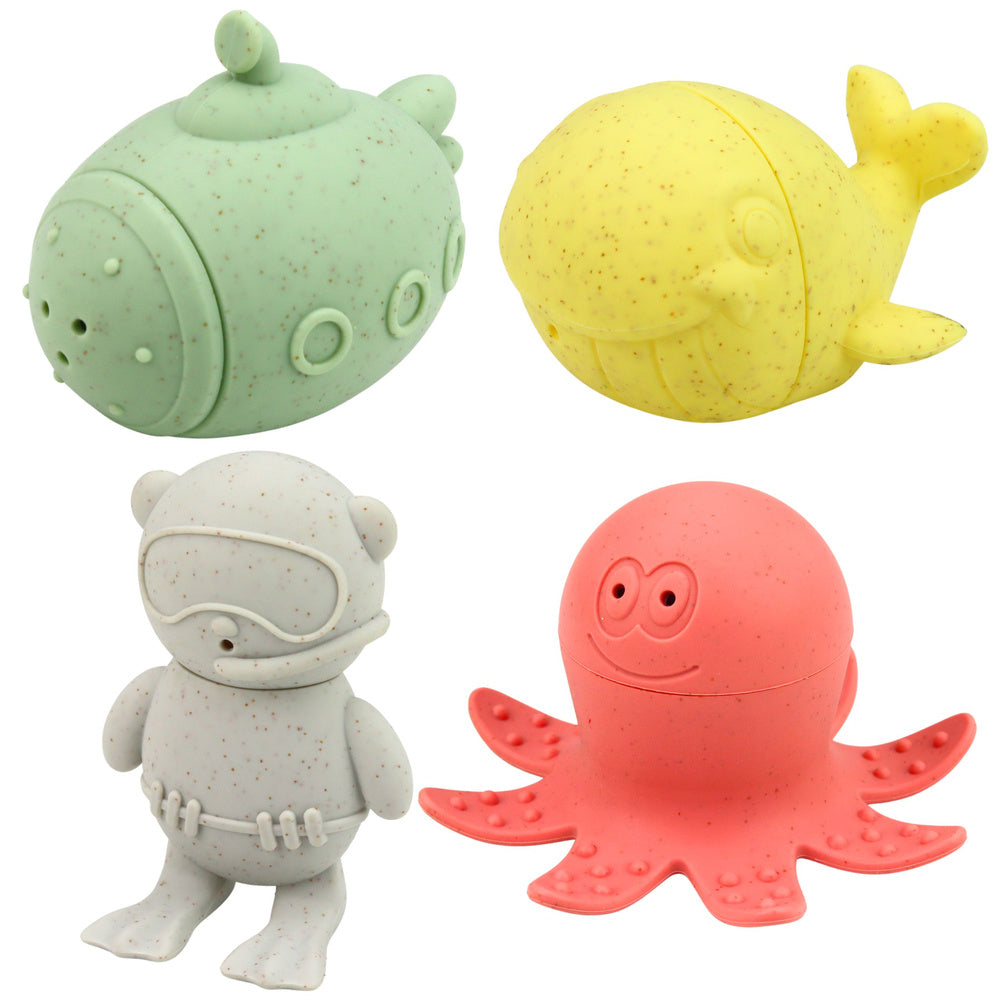 Educatief badspeelgoed, sensorische rubberen figuurtjes, pastelkleuren, 4 stuks (2)