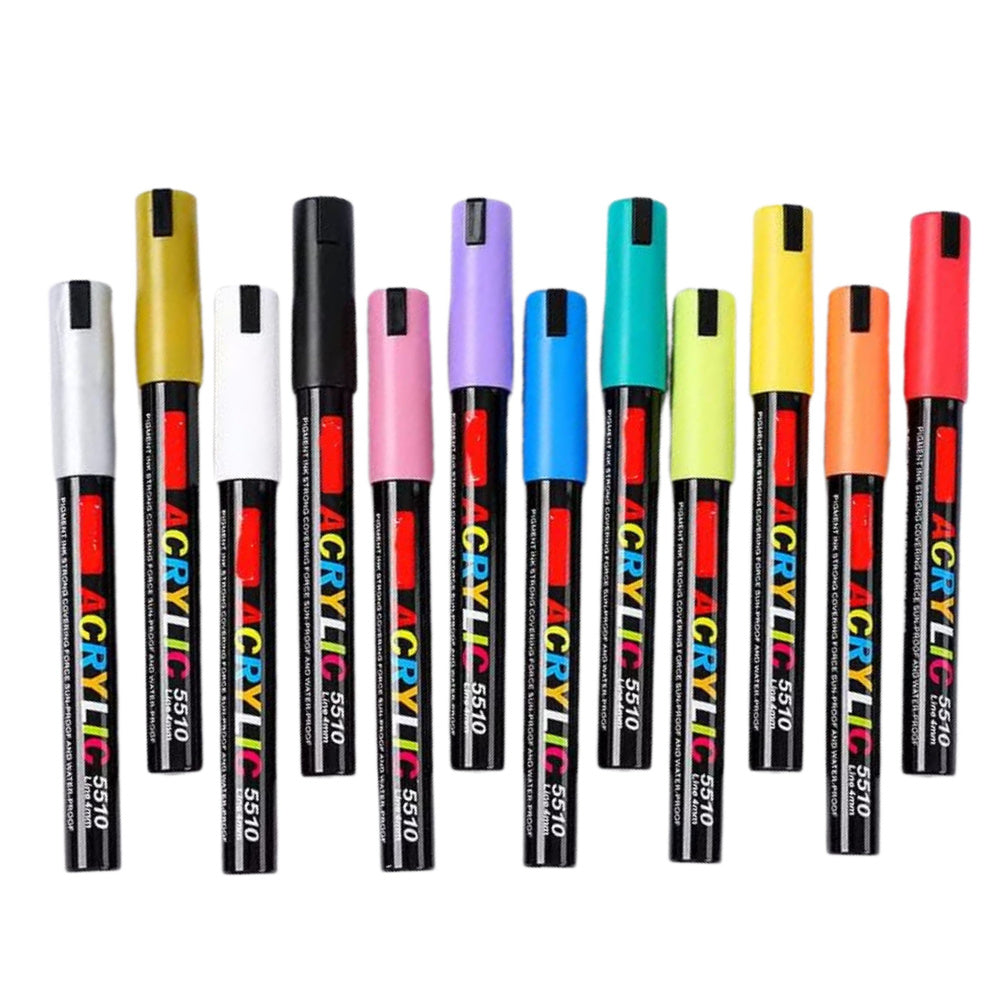 Set met acrylstiften, viltstiften, watervaste markers, etui, 36 stuks (2)