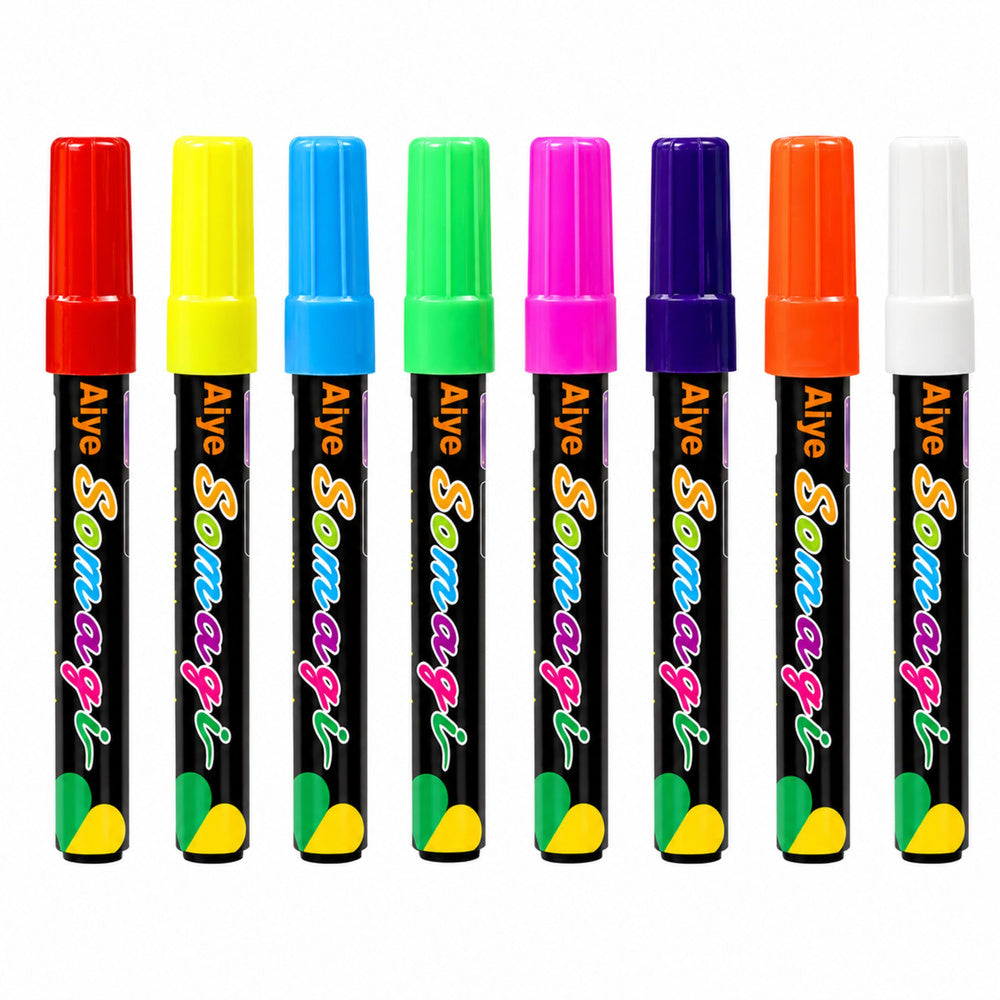 Set van 8 neon vloeibare markers met beitelpunt (2)