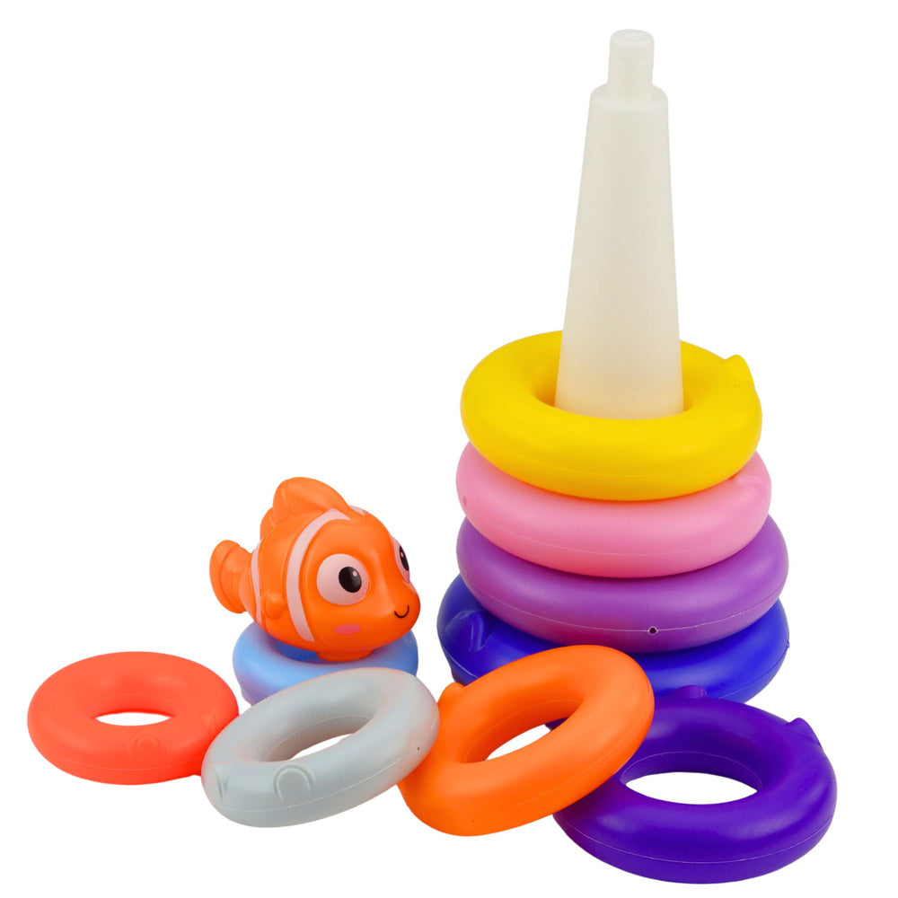 Educatieve piramidepuzzel met kleurrijke cirkels en vissen, 10 delen (2)