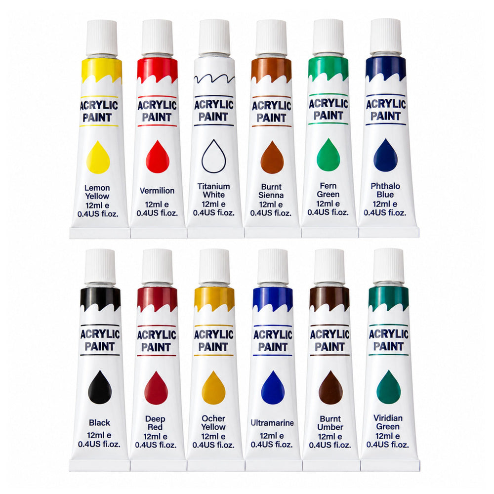 Set professionele acrylverf, 24 kleuren, 12 ml (2)