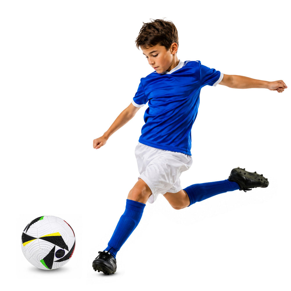 Trainingsvoetbal voor grasvelden, wit, patroon, 22 cm, maat 5