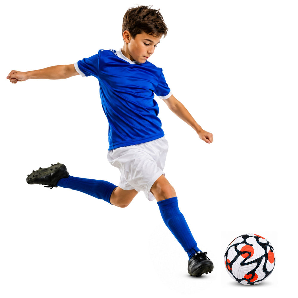 Trainingsvoetbal voor grasvelden, wit en oranje, 22 cm, maat 5 (2)