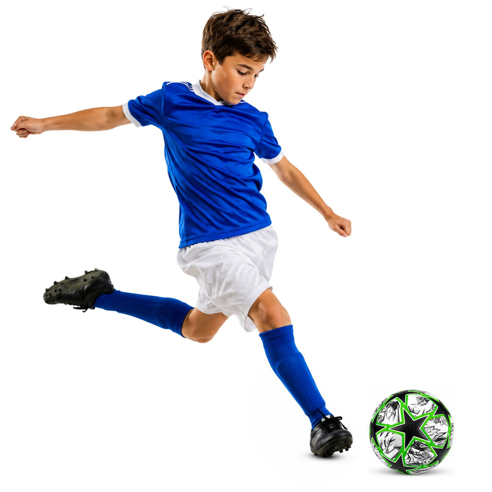 Trainingsvoetbal voor grasvelden, Green Stars, 22 cm, maat 5 (2)