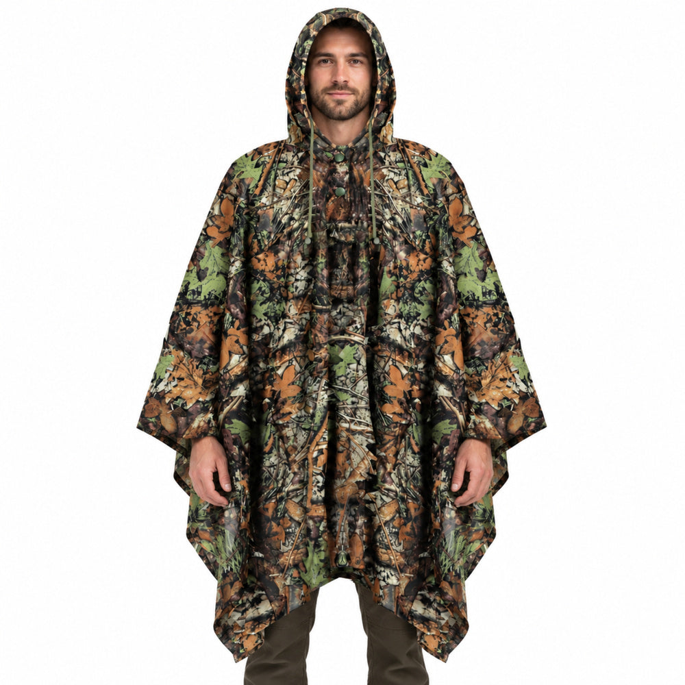 3D-camouflageponcho met capuchon, boscamouflagepatroon, 130 x 110 cm (2)