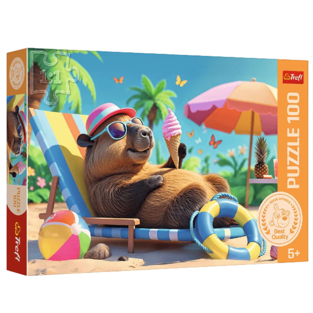 Puzzel - 100 – Ontspannen in kapibara-stijl – Trefl 16537