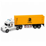 Vrachtwagen met container, deuren kunnen open, met licht en geluid, geel, 54 cm (2)