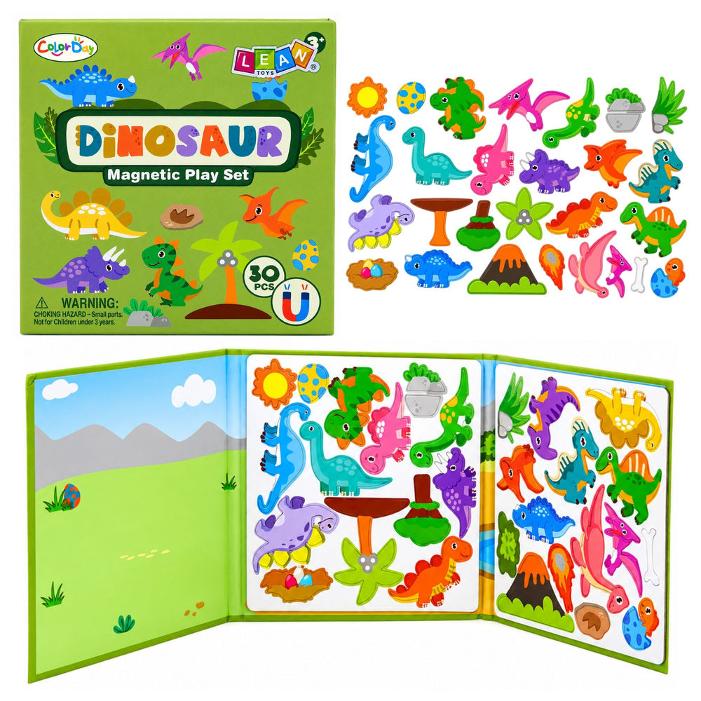 Magnetisch puzzelboek dinosaurussen kleurrijke magneten 30 stuks