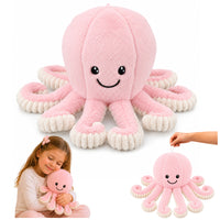 Pluche octopus, knuffeldier met elastische tentakels, roze, 50 cm