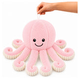 Pluche octopus, knuffeldier met elastische tentakels, roze, 50 cm (3)