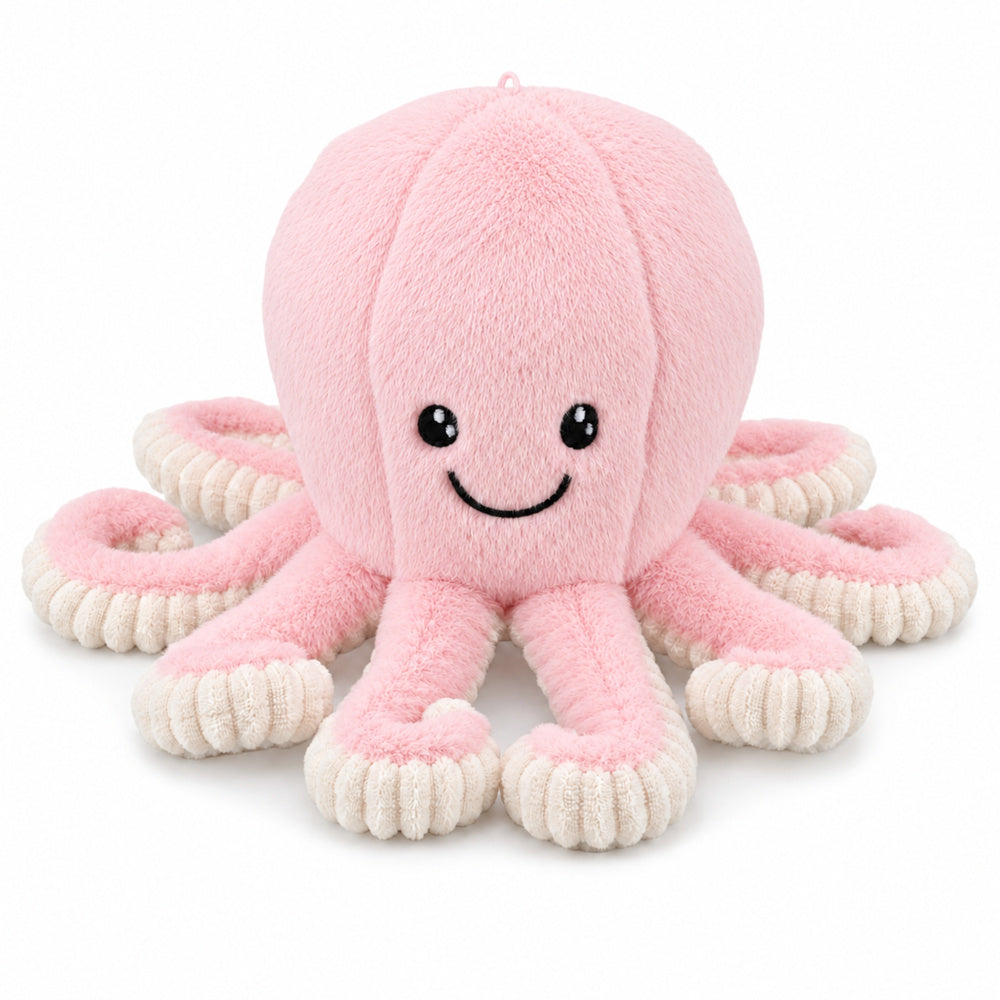 Pluche octopus, knuffeldier met elastische tentakels, roze, 50 cm (5)