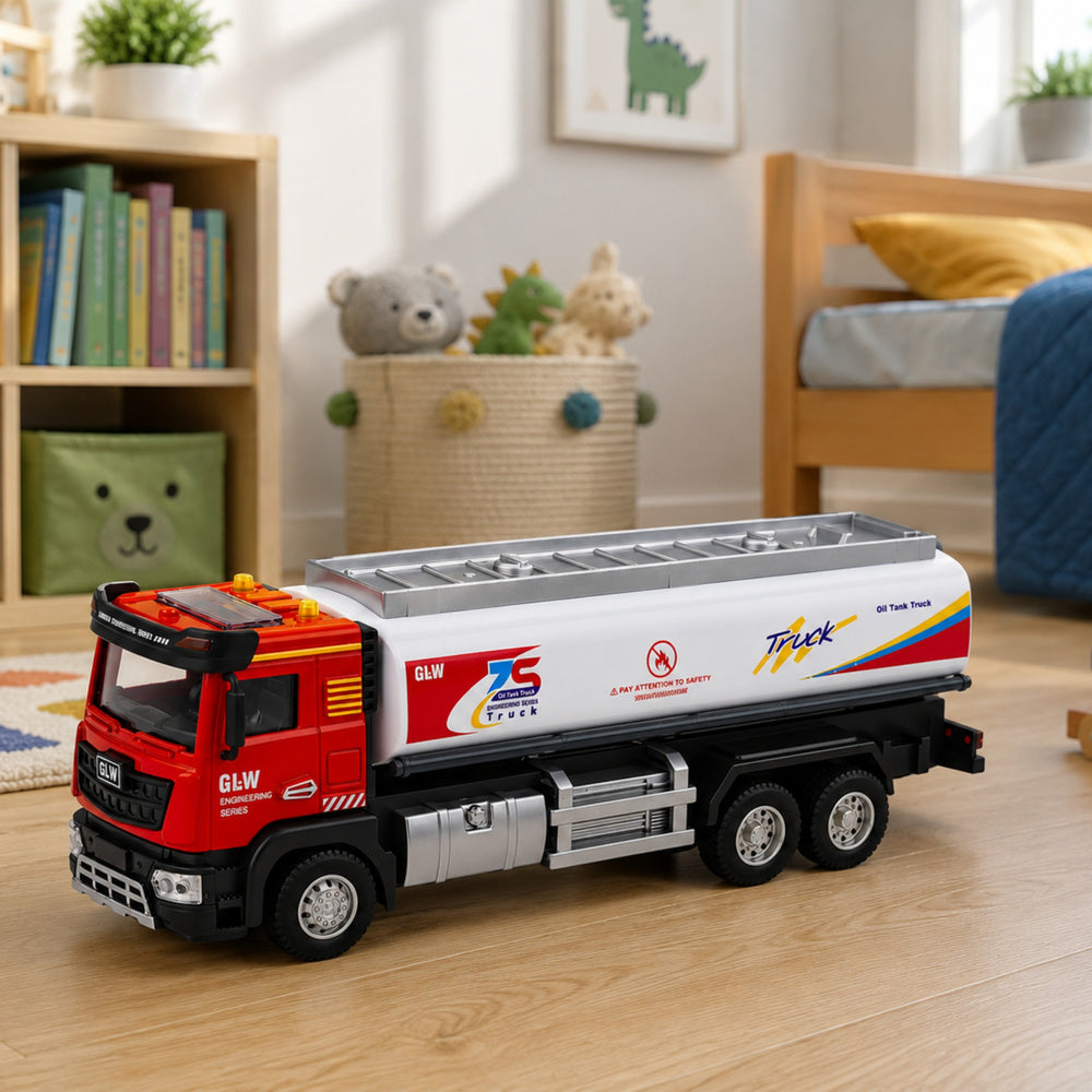 Tankwagen met metalen aandrijving, lichten en geluiden (rood en wit), schaal 1:40 (3)