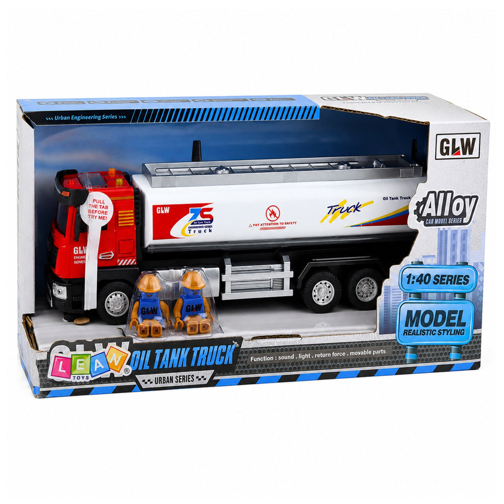 Tankwagen met metalen aandrijving, lichten en geluiden (rood en wit), schaal 1:40 (6)