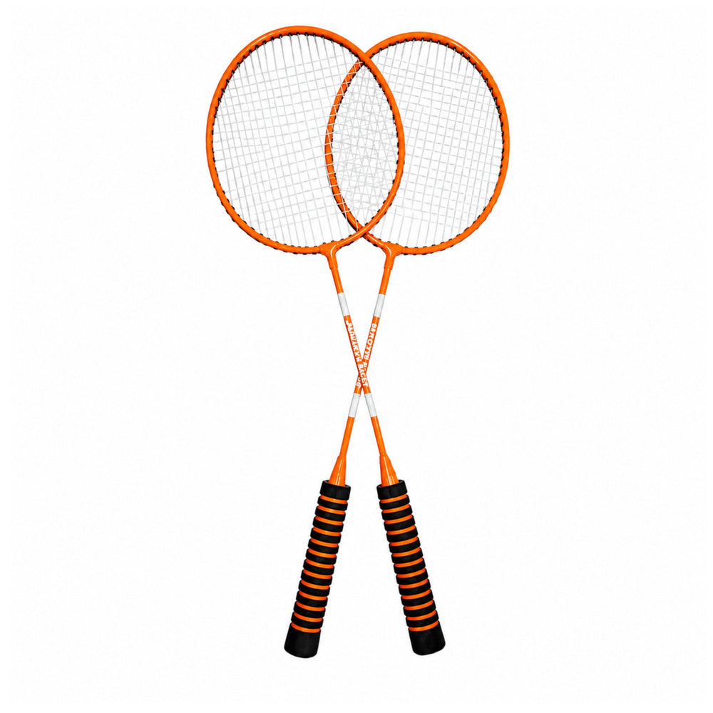 Badmintonset, rackets, shuttlecockkoker, oranje (2)
