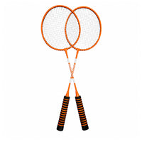 Badmintonset, rackets, shuttlecockkoker, oranje (2)