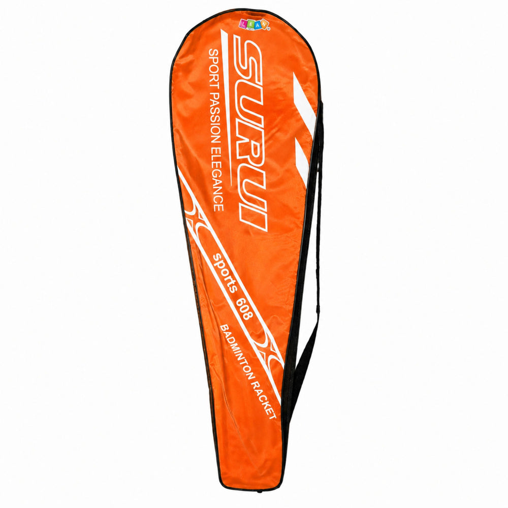Badmintonset, rackets, shuttlecockkoker, oranje (6)