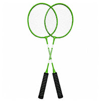 Badmintonset, rackets, shuttlecockkoker, groen (3)