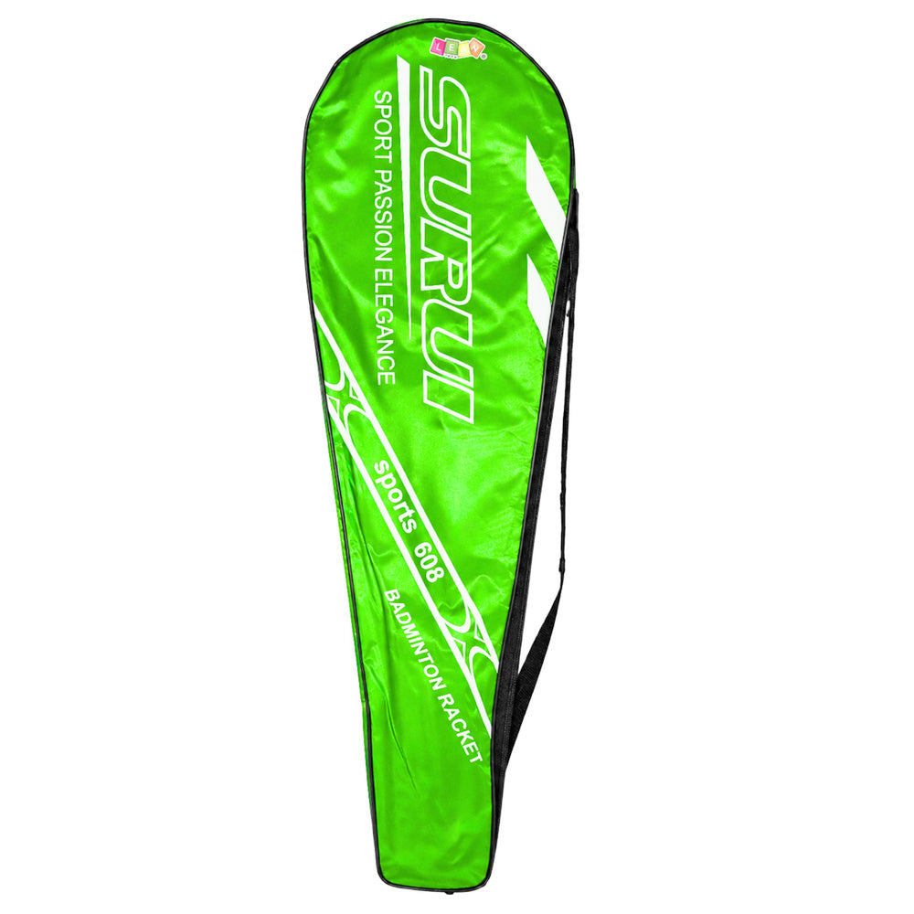 Badmintonset, rackets, shuttlecockkoker, groen (6)