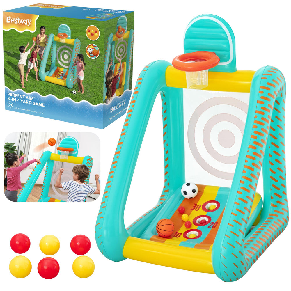 Opblaasbaar tuinspel 3-in-1 basketbaldoel Bestway 52813