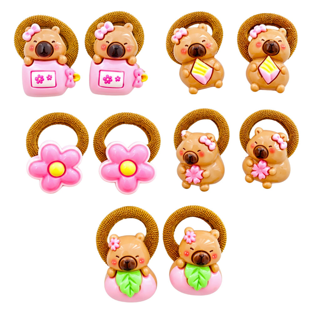 Capibara haarelastiekjes Pink Elements set van 10 elastiekjes (2)