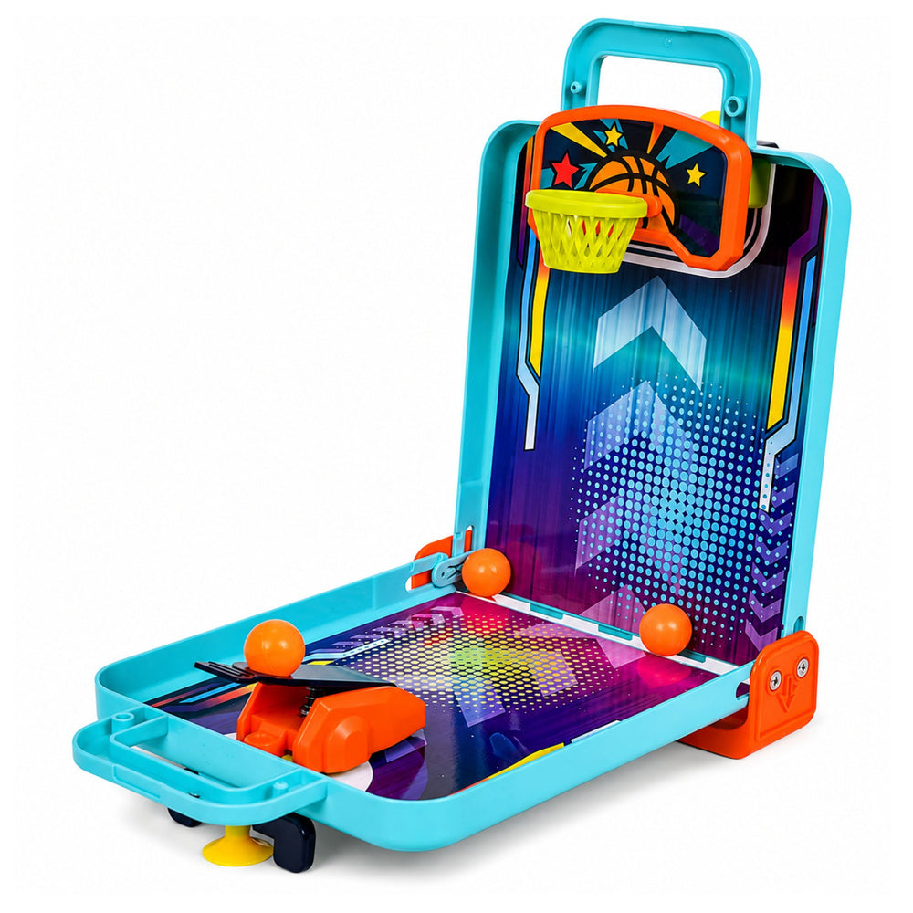 Mini-arcadespel 3-in-1 basketbal flipperkast bowlen draagbare koffer (2)