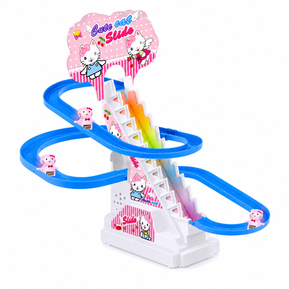 Glijbaan voor kittens, beweegbare trap, figuren, lichtjes, geluiden (2)