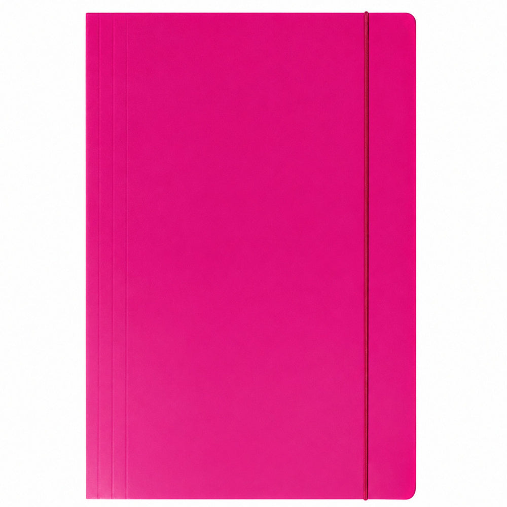 Roze gelakte kartonnen map met elastiek A4+ 300 g/m² – verpakking