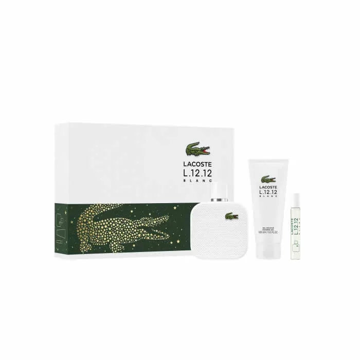 Lacoste L.12.12 Blanc Men Eau De Toilette Spray 100ml Set 3 artikelen