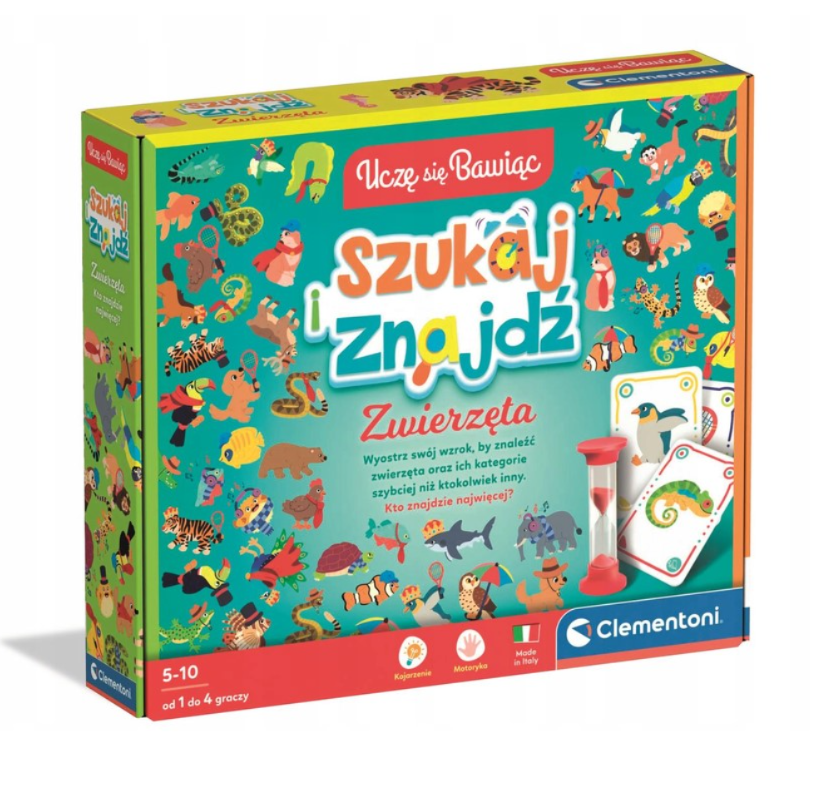 Bordspel Zoeken en Vinden Dieren Poolse taal Clementoni 50291