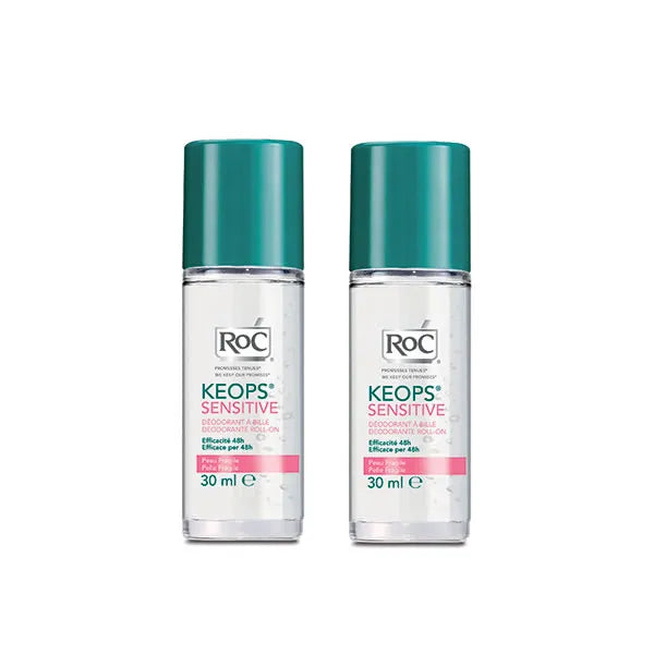 Roc Keops Sensitive Roll-On Deodorant 2x30ml