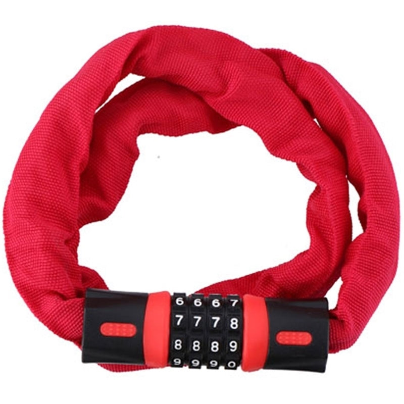 Dunlop - Kettingslot met cijfercombinatie (rood)
