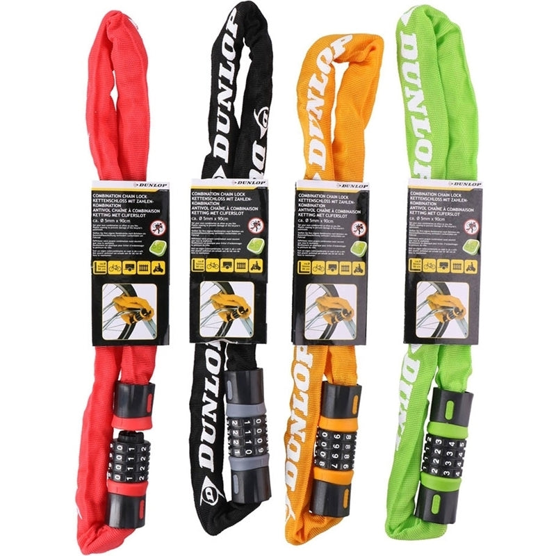 Dunlop - Kettingslot met cijfercombinatie (rood) (2)
