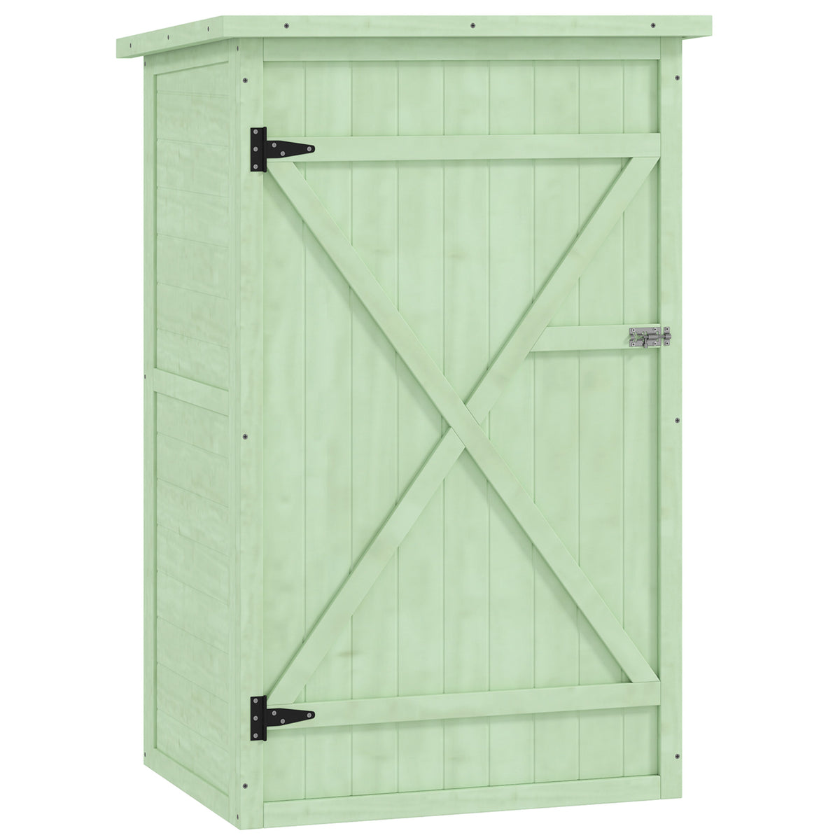 Tuinkast hout gereedschapsschuur met legplank afsluitbaar deur bodemplaat asfalt-lessenaarsdak 75 x 56 x 115 cm