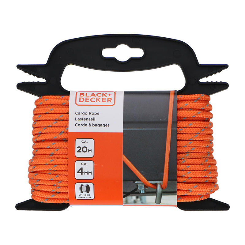 Black&Decker - Transporttouw met reflecterende elementen + haspel 4mm / 20m