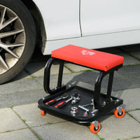 Werkplaatskruk, robuust & comfortabel, 38x35x37cm, rood/zwart (10)