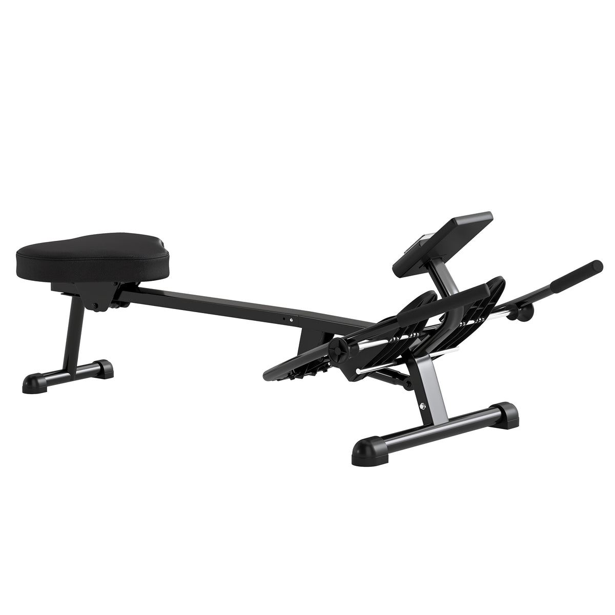 Hydraulisch roeiapparaat voor thuisgebruik met 12 weerstandsniveaus, met lcd-scherm en antislip pedalen max. 130