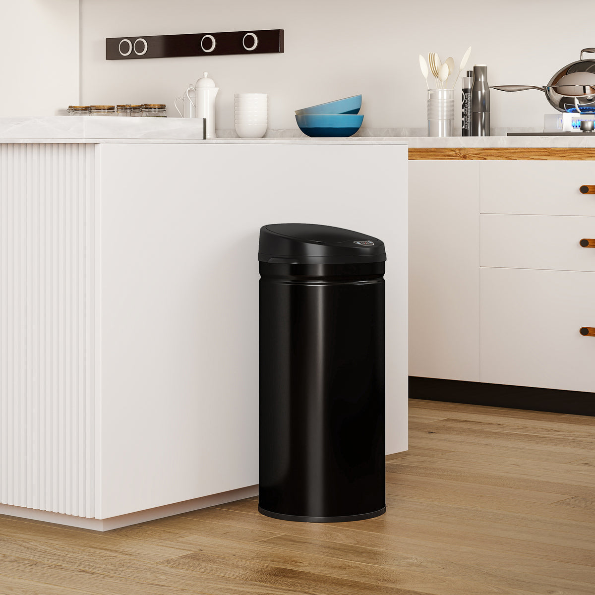 42 liter sensor-afvalemmer met soft-close-functie, contactloze roestvrijstalen prullenbak voor hygiënische (2)