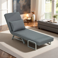 Slaapfauteuil, gestoffeerde fauteuil, ombouwbaar tot logeerbed, ergonomisch, donkergrijs (10)