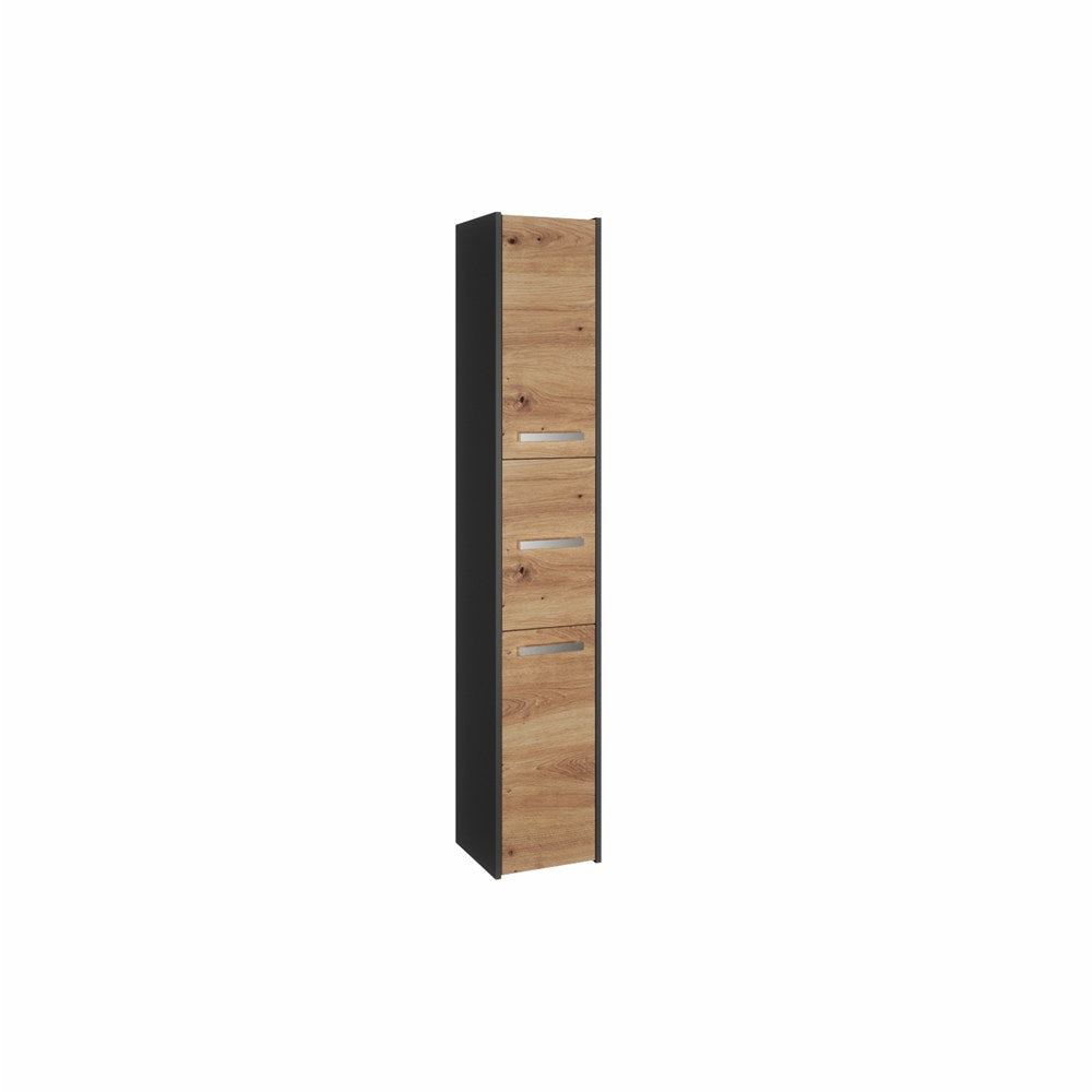 Badezimmer-Hochschrank Sara S33 ANTHRAZIT EICHE ARTISAN