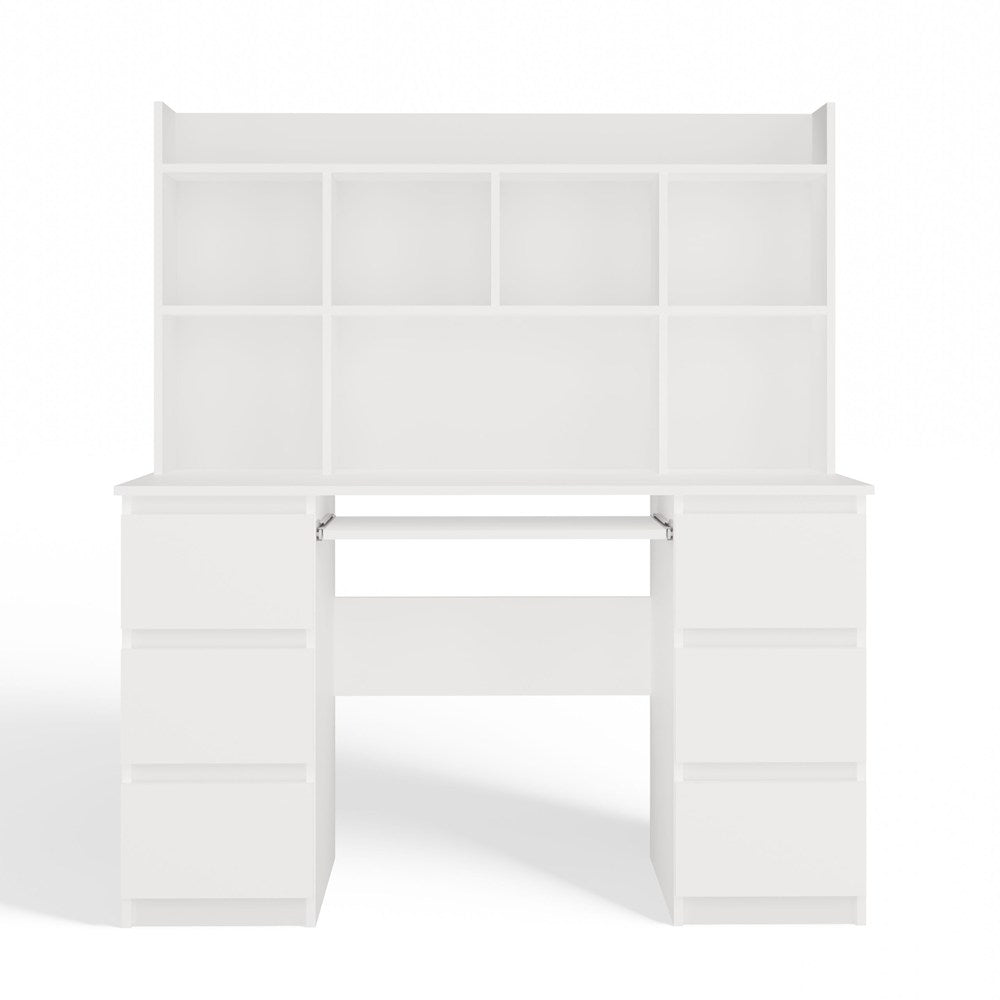 Schreibtisch KUBA + AUFSATZ Set WEISS – Produktabbildung 8