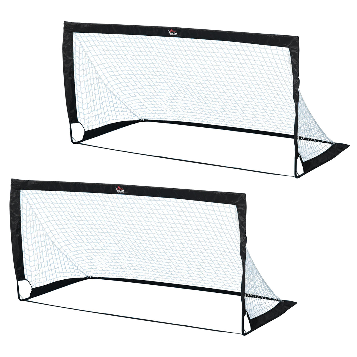 Voetbaldoel set van 2 inklapbaar 183 x 90 x 90 cm weerbestendig met draagtas outdoor voetbaldoelen voor